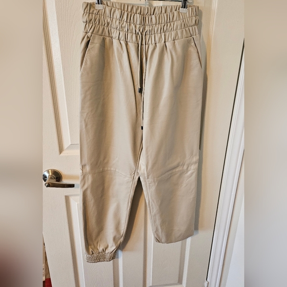 Pants - Faux leather pants, size medium, cream